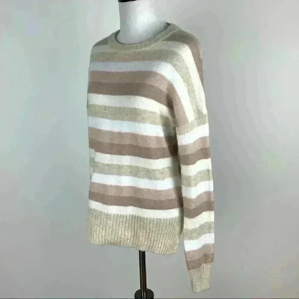 New Time and tru womens sweater size S 4-6 multicolored striped knit